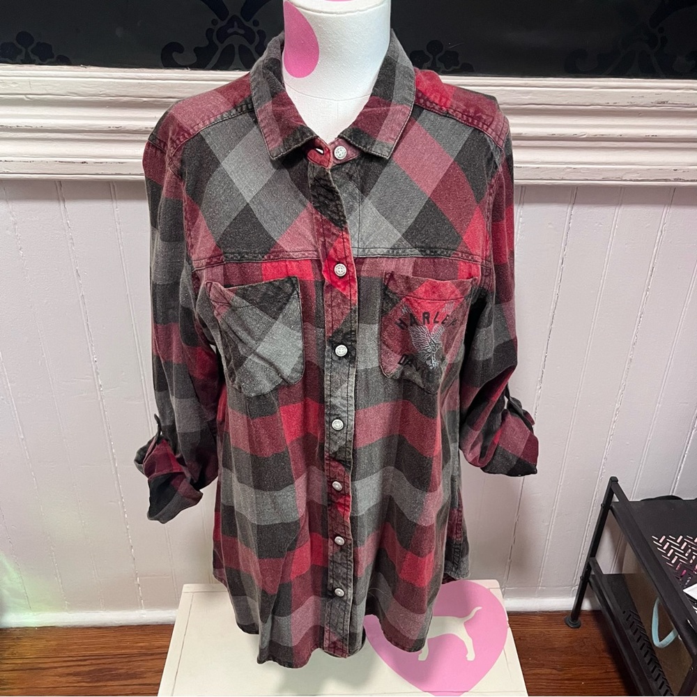 Women's Harley Davidson Garage Flannel/Plaid Shirt